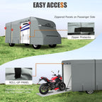 DikaSun 7 Layers Top Class C RV Cover Upgraded Tear Resistant Breathable Waterproof Ripstop Anti-UV Class C Camper RV Cover