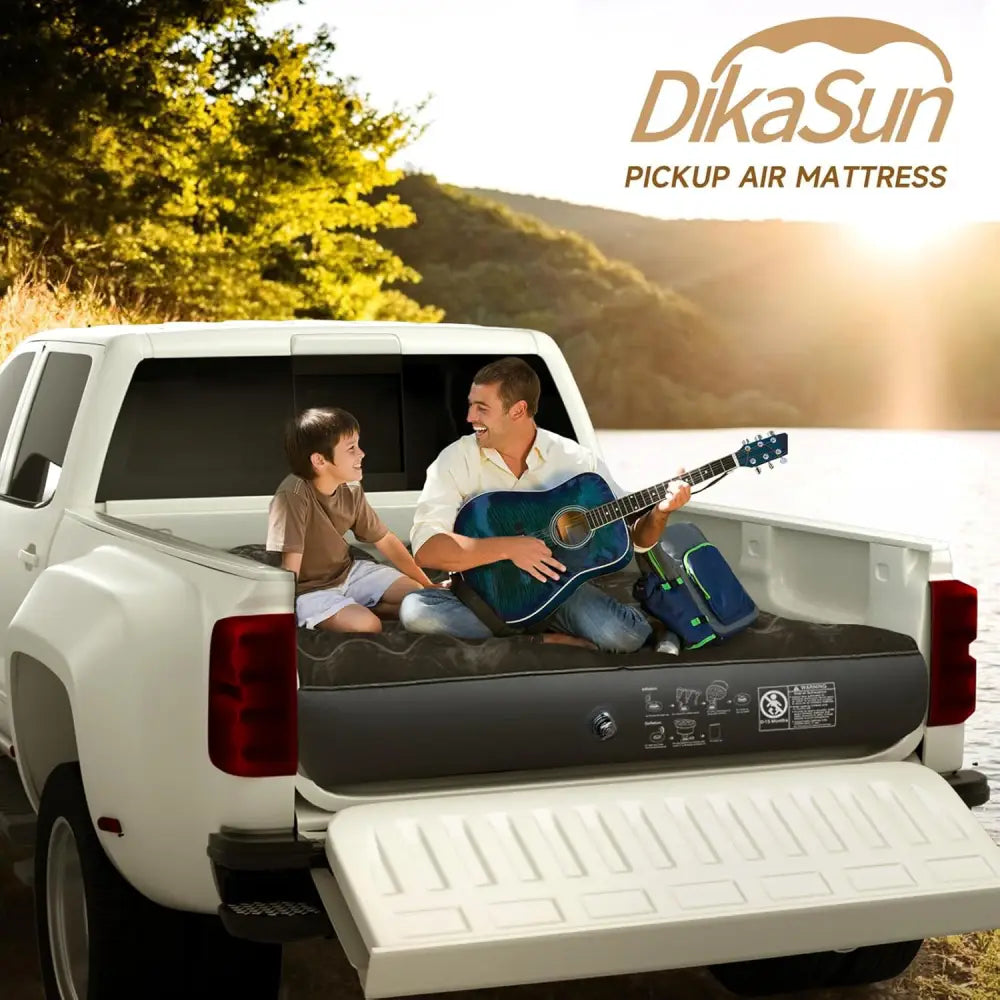 DikaSun Inflatable Air Mattress for 5.5-5.8 ft Pickup Truck Bed, for Outdoor Car Camping, Black