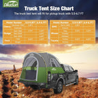 5.5-6.7ft Portable Pickup Truck Bed Tent Green