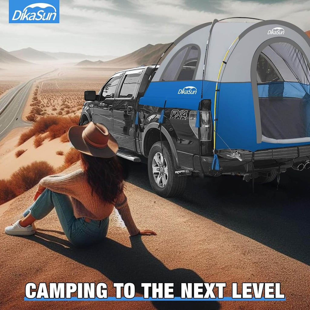 5.5-6.7ft Portable Pickup Truck Bed Tent Blue