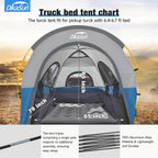5.5-6.7ft Portable Pickup Truck Bed Tent Blue