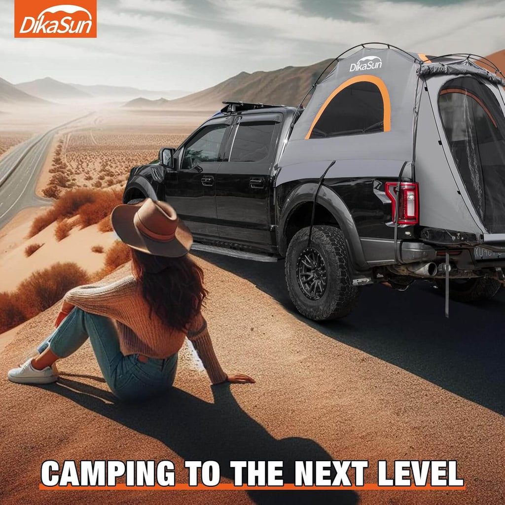 5.5-6.7ft Easy Setup Pickup Truck Bed Tent Gray