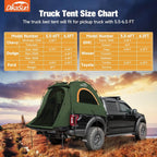 5.5-6.7ft Easy Setup Pickup Truck Bed Tent Green