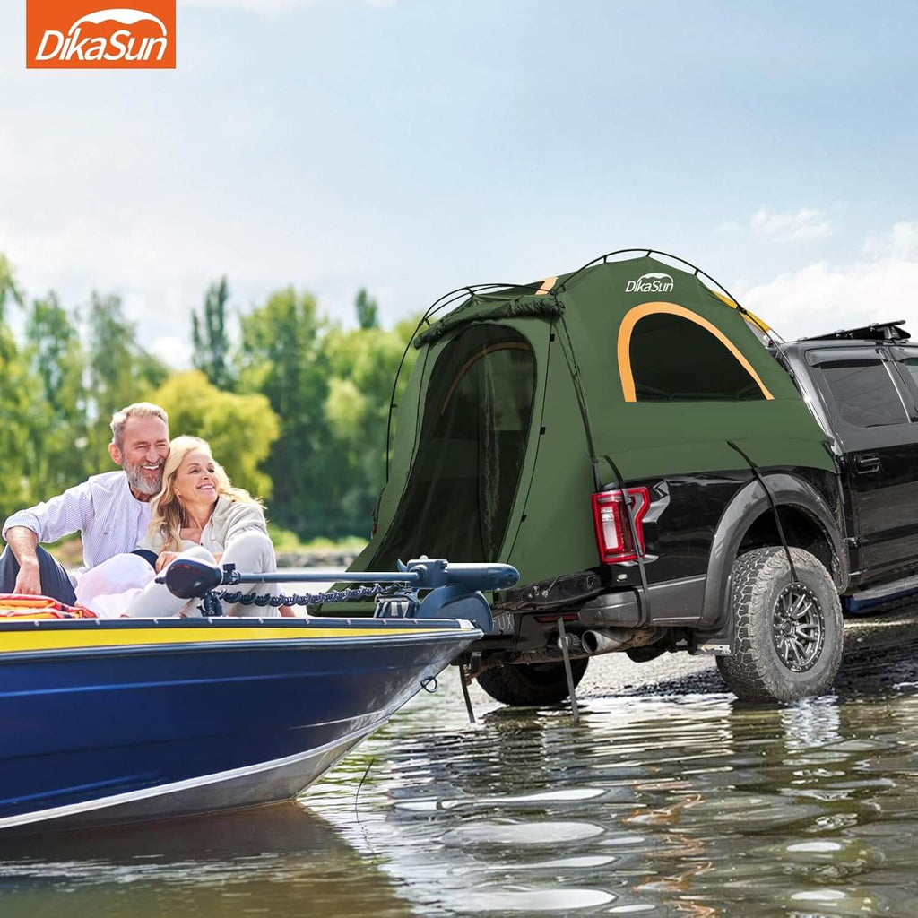 5.5-6.7ft Easy Setup Pickup Truck Bed Tent Green