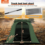 5.5-6.7ft Easy Setup Pickup Truck Bed Tent Green