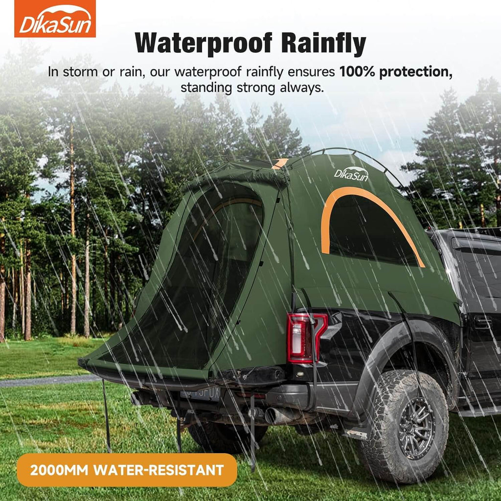 5.5-6.7ft Easy Setup Pickup Truck Bed Tent Green
