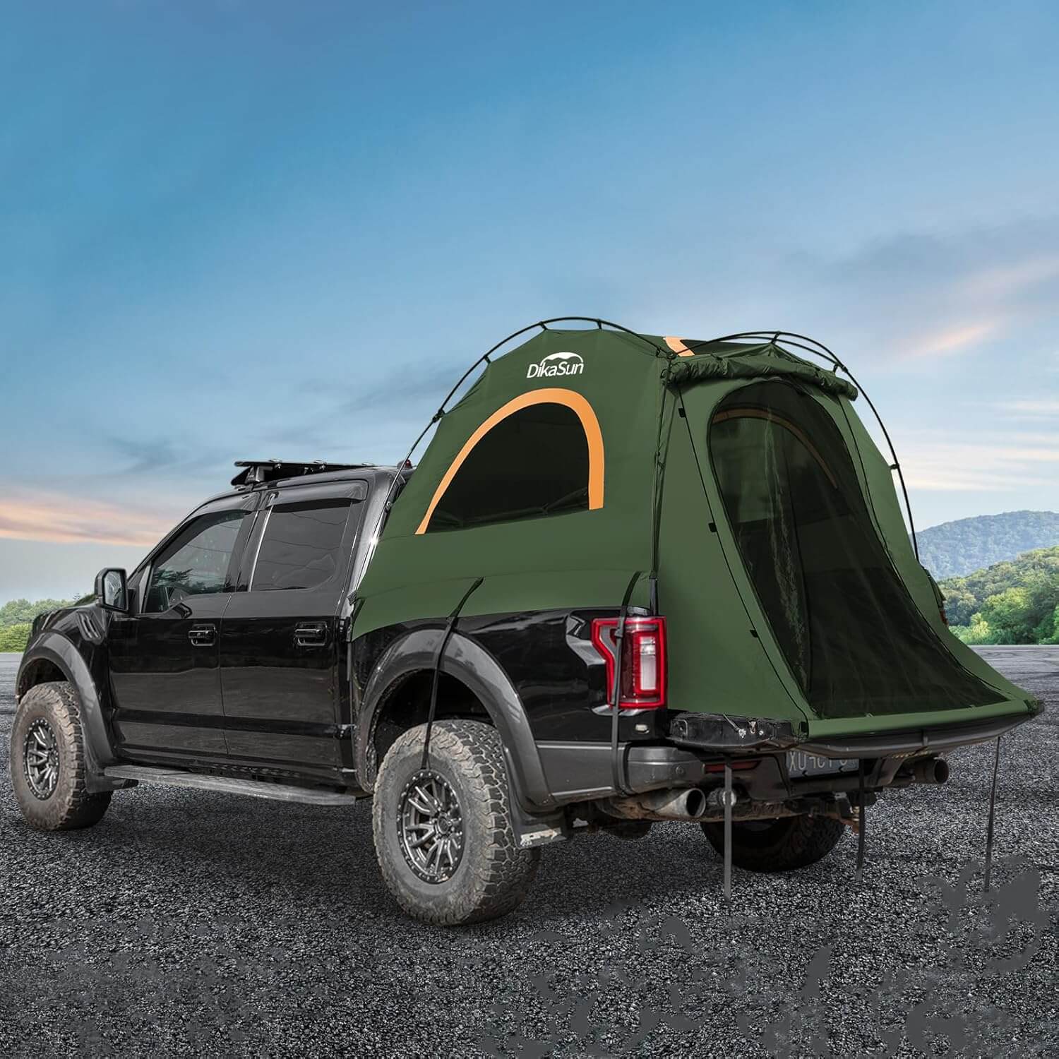 5.5-6.7ft Easy Setup Pickup Truck Bed Tent Green