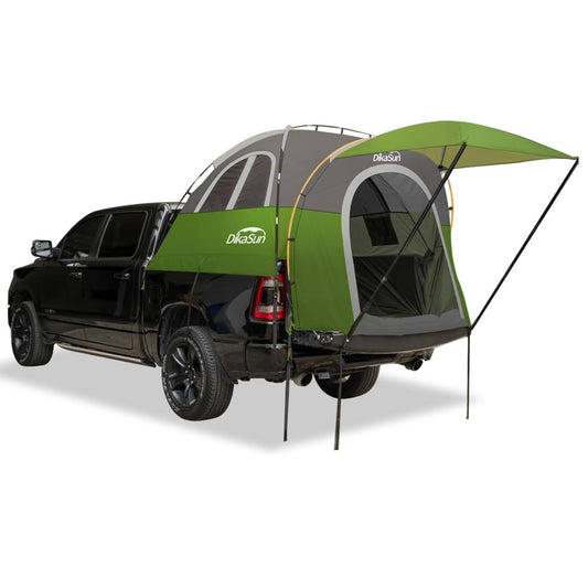 5.5-6.7ft Pickup Truck Bed Tent with Awining Green