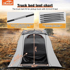5.5-6.7ft Easy Setup Pickup Truck Bed Tent Gray