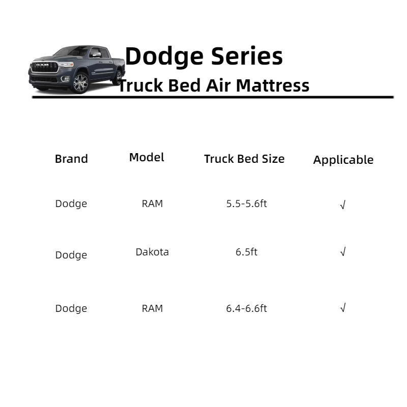 DikaSun Dodge 5.5-5.8ft | 6-6.5 ft  Truck Bed Air Mattress