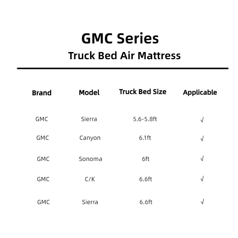 DikaSun GMC  5.5-5.8ft | 6-6.5ft  Truck Bed Air Mattress