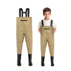 Brown Children Youth Kids Fishing Hunting Chest Wader with Boots