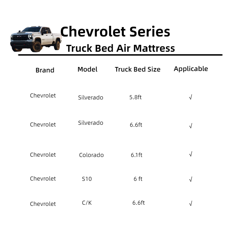 DikaSun Chevrolet 5.5-5.8ft | 6-6.5'  Truck Bed Air Mattress