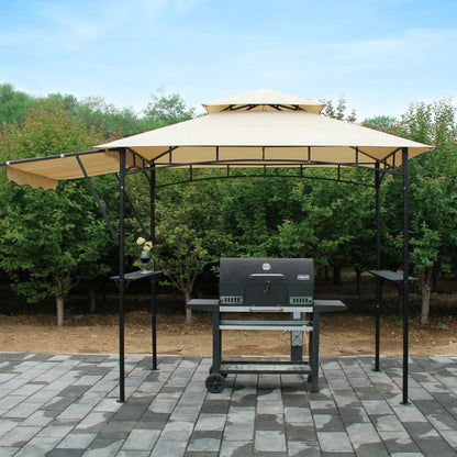 DikaSun BBQ Grill Gazebo 8 x 5 for Outdoor Cooking, with 3 ft Additional Side Wing, Sand