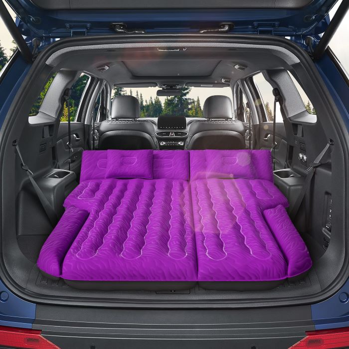 DikaSun SUV Air Mattress Upgraded Flocking and Extra Thick Oxford Surface Sleeping Bed for with Electric Pump,3M Charging Cable, Purple