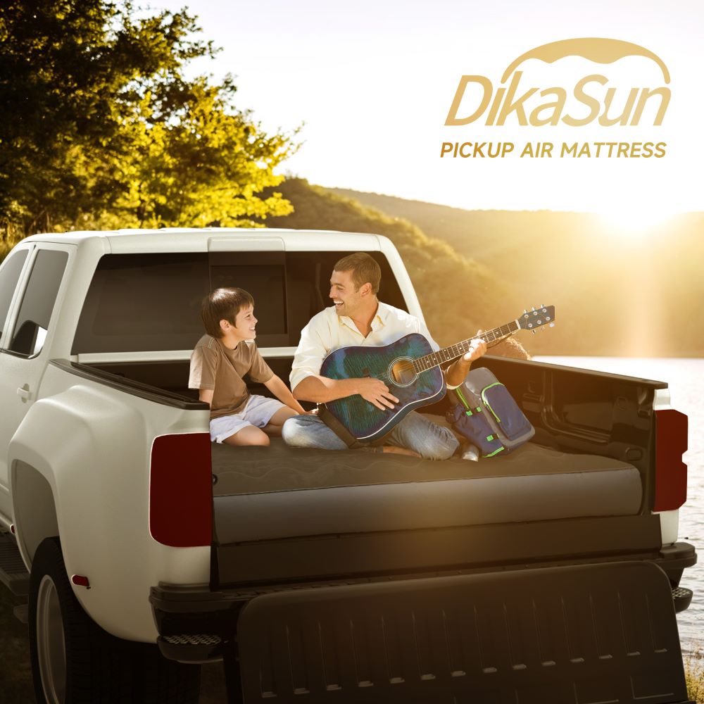 DikaSun Inflatable Air Mattress for 5.5-5.8 ft Pickup Truck Bed, for Outdoor Car Camping, Black